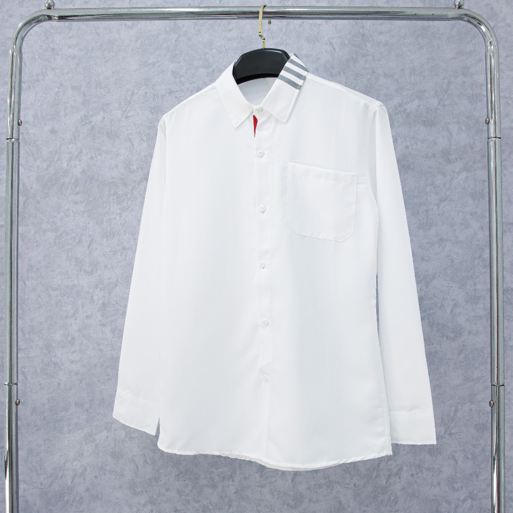 Áo Sơ Mi Nam Tay Dài Họa Tiết Kẻ Ngang Cánh Tay Trẻ Trung Hot Nhất