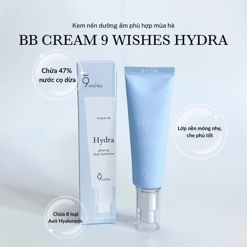 Kem nền mỏng nhẹ dưỡng ẩm 9Wishes bb cream