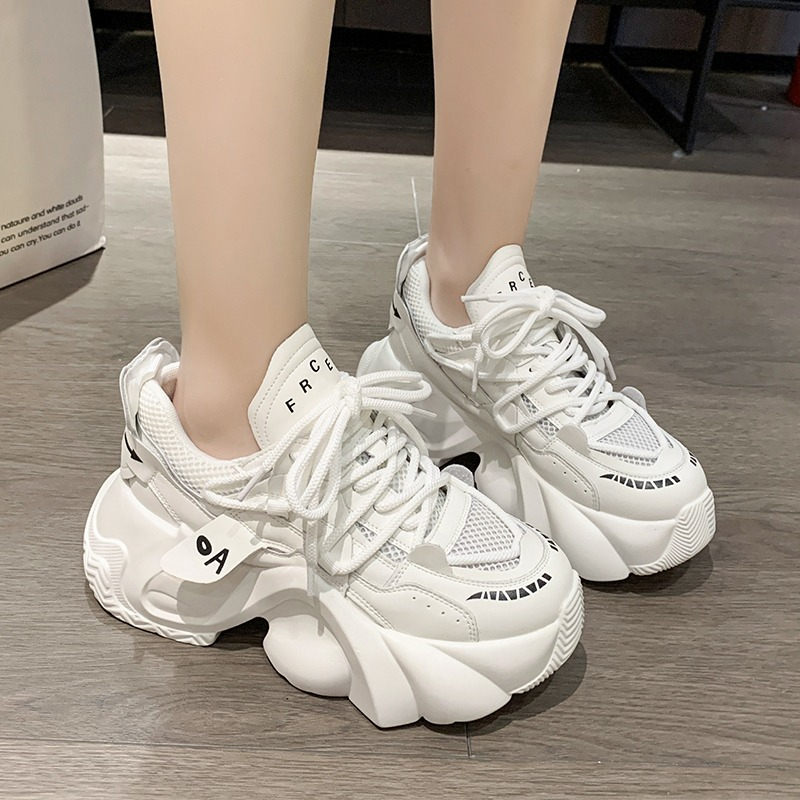 Giày thể thao nữ đế cao 5 phân full trắng hàng cao cấp