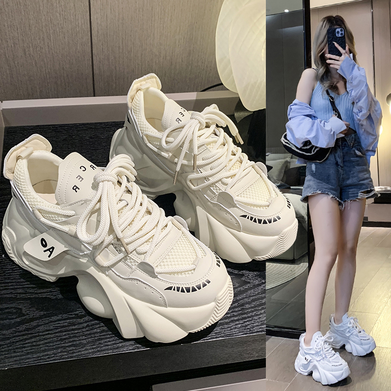 Giày thể thao nữ đế cao 5 phân full trắng hàng cao cấp