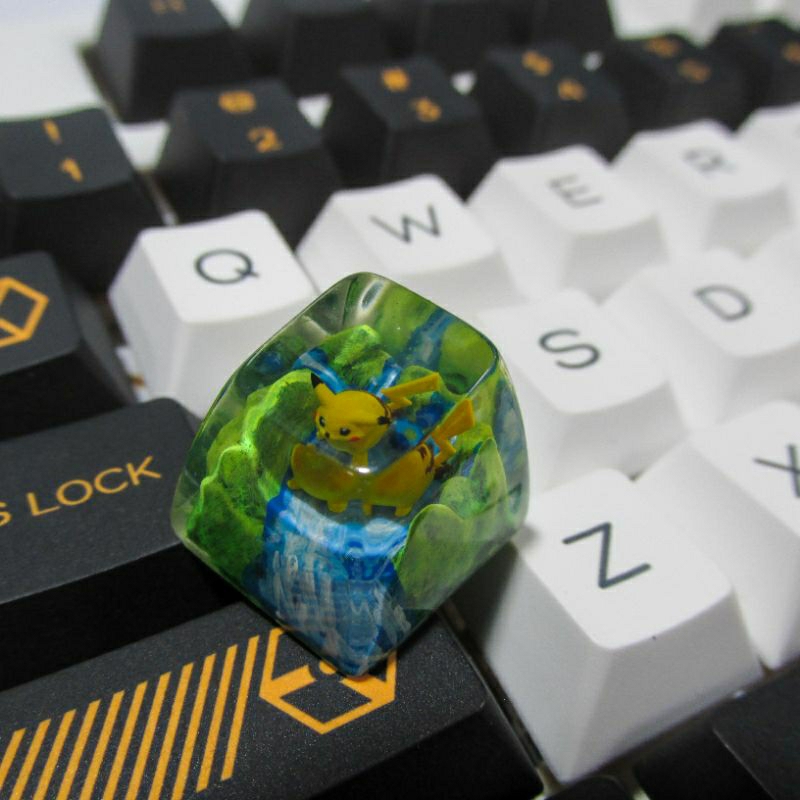 Keycap pokemon pikachu mẫu 2, keycap artisan bàn phím cơ