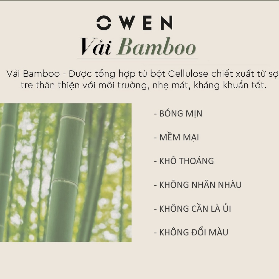 OWEN - Áo Sơ mi dài tay Owen Regularfit chất sợi tre kẻ chìm màu xanh 230254