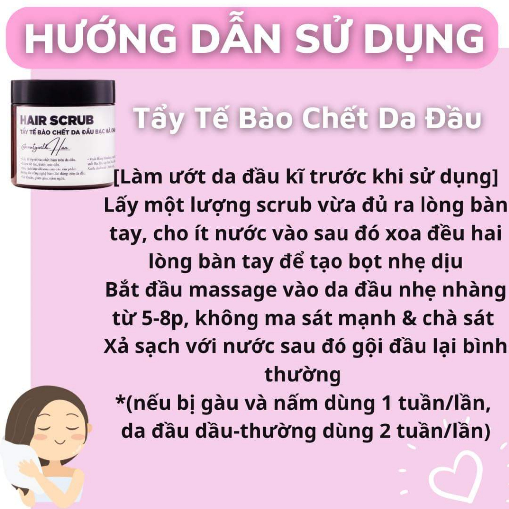 Tẩy tế bào chết cho da đầu muối bạc hà chanh tẩy tế bào chết cho da đầu @beautywithHan detox da đầu