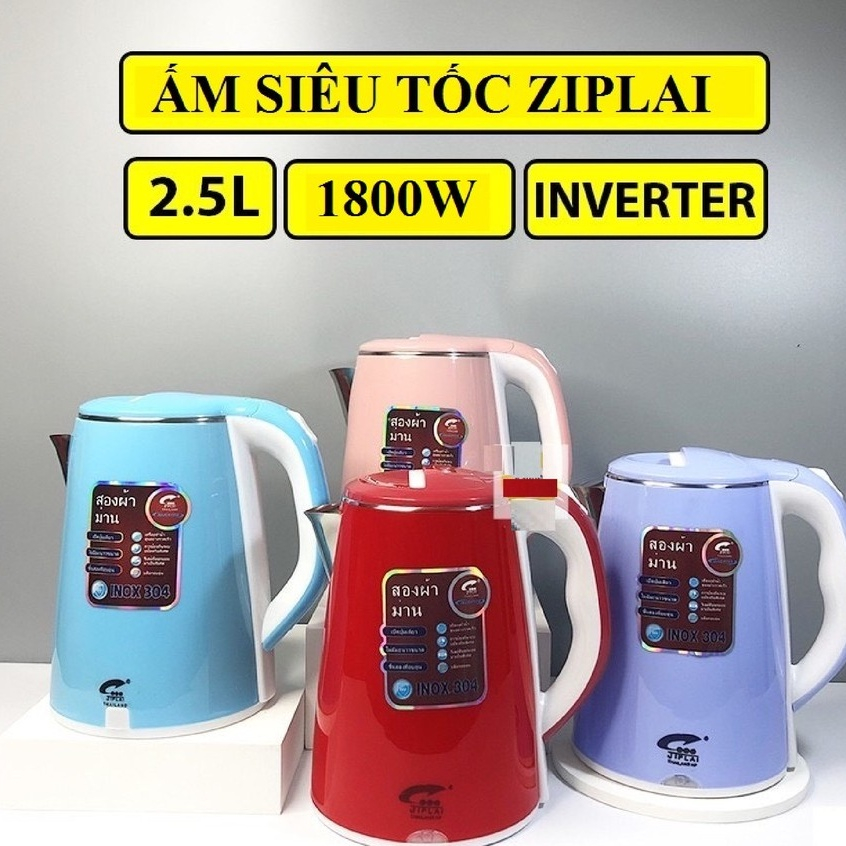 Ấm Đun Siêu Tốc Thái Lan Cao Cấp - Thiết Kế 2 Lớp Chống Giật Giữ Nhiệt - Bảo Hành 12 Tháng