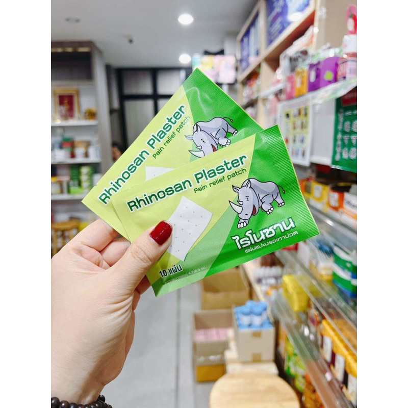 Cao Dán Giảm Đau Rhinosan Plaster Pain Relief Patch Thái Lan 4 x 6,5cm