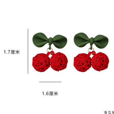 Bông tai khuyên tai nữ cherry đỏ dễ thương xinh xắn