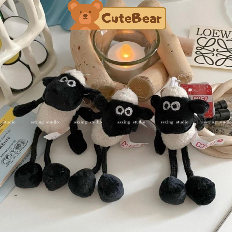Móc khóa thú bông móc khóa cừu khỉ ngộ nghĩnh dễ thương đáng yê mềm mại êm ái treo balo túi xách làm móc chìa khóa CB01