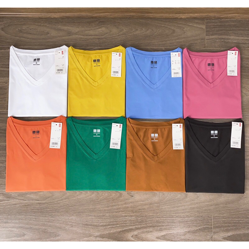 Áo thun nữ trơn cổ tim ngắn tay dáng suông cotton basic đẹp trắng Chely cao cấp, áo phông nữ cổ V cộc Siêu xinh | BigBuy360 - bigbuy360.vn