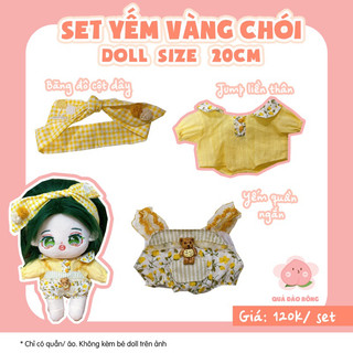 Set yếm vàng chói cho doll 20cm