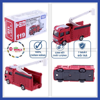 Xe mô hình Tomica Box Tải Cứu hoả Morita Multi-Purpose Fire Fighting Vehicle With 13m Aerial Platform MVF. No.119.