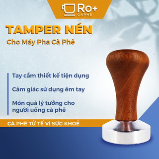 Tamper nén cán gỗ cho máy pha cà phê