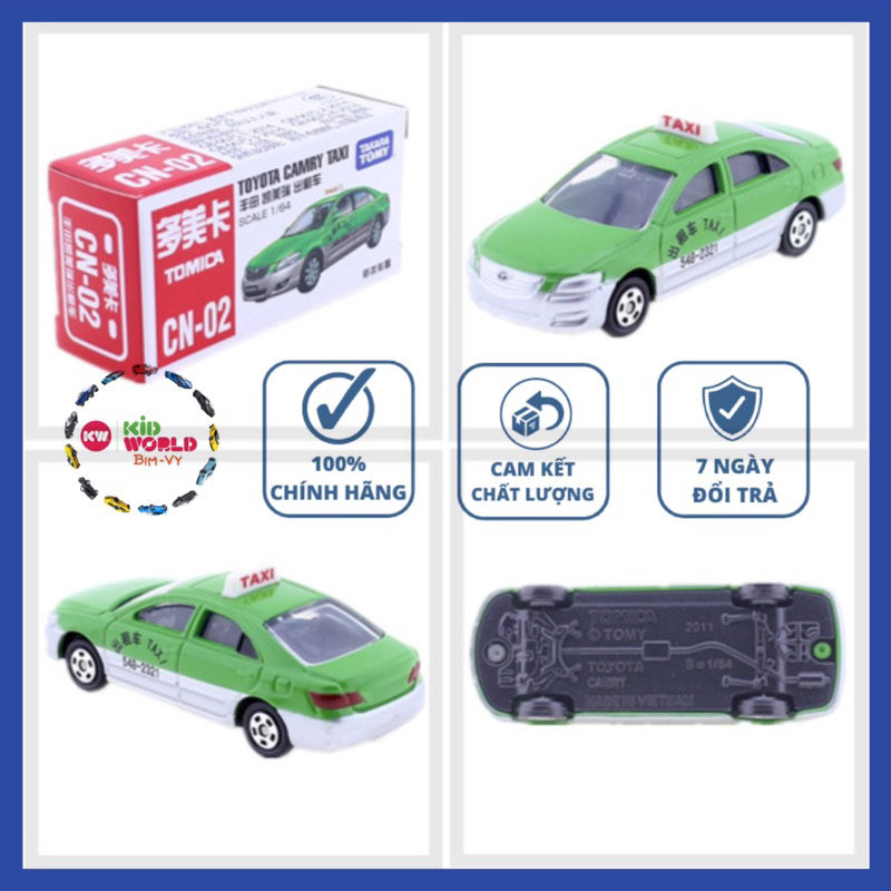 Xe mô hình Tomica Box CN-02 Toyota Camry Taxi. MS: 929. Tỷ lệ 1:64.