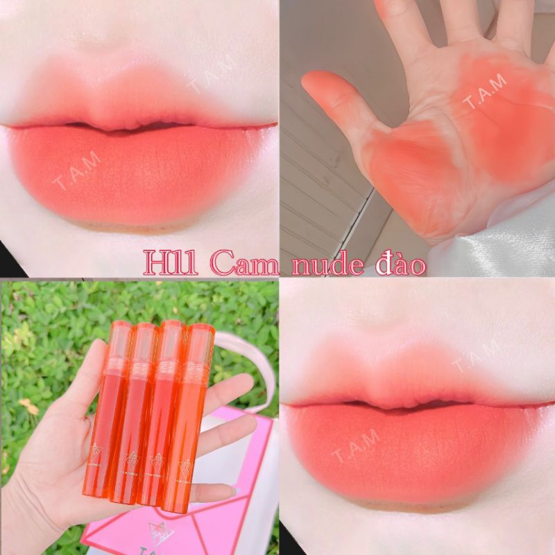 Son môi kem lì màu nude Cam đào H11 Tam comestic siêu lì, mềm mịn, lâu trôi tone cam siêu đẹp
