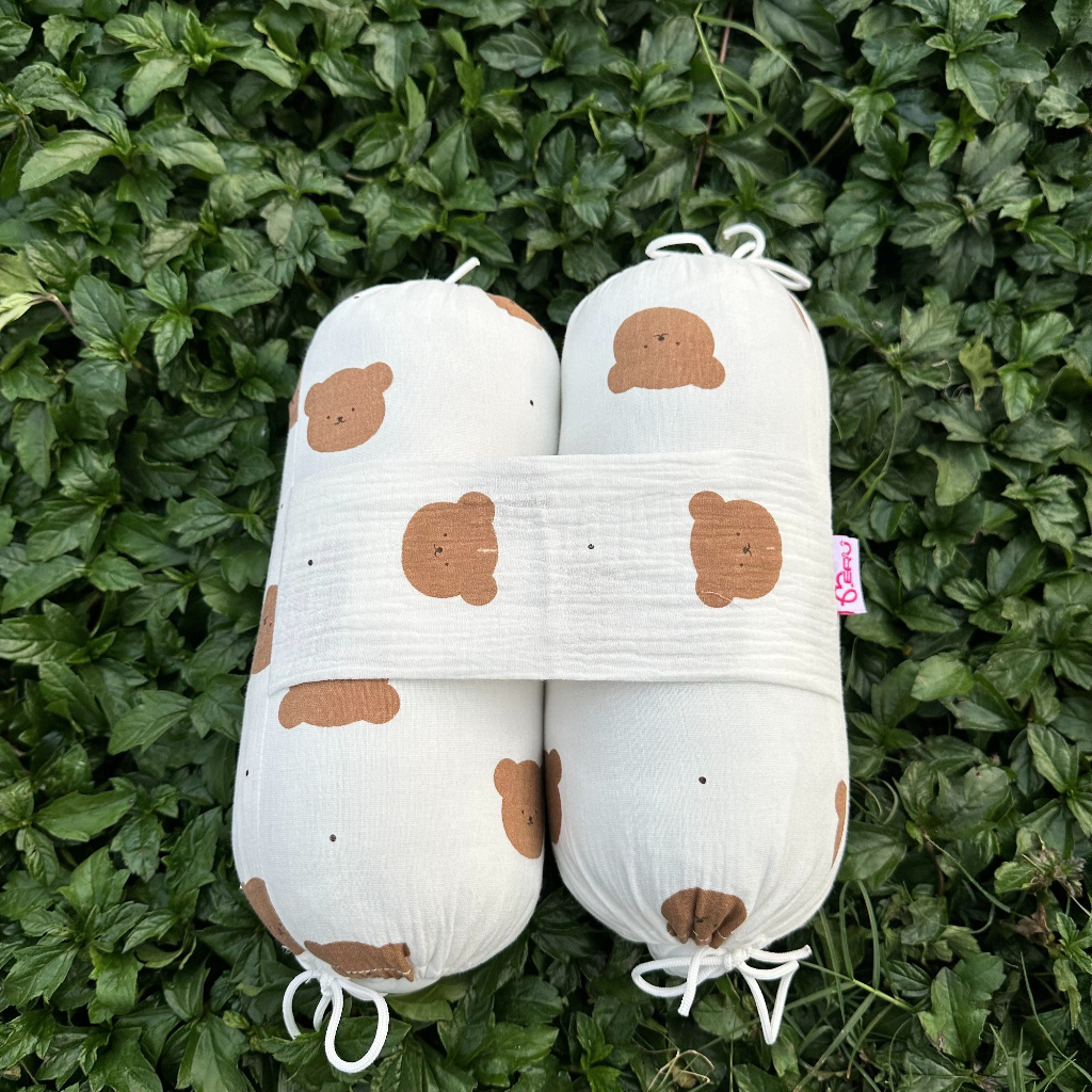 Bộ gối chặn sơ sinh chặn xô muslin ruột bông tự nhiên tránh giật mình cho bé