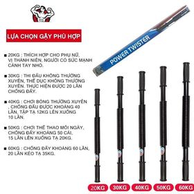 Thanh Lò Xo Titan Màu Đen Tập Cơ Tay Cơ Ngực Cơ Vai Loại 20kg, 30kg, 40kg, 50kg, 60kg