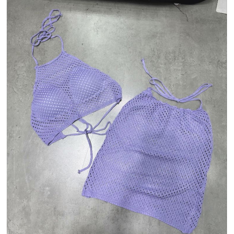 Set yếm Bikini len lưới siêu Hót có đệm ngực