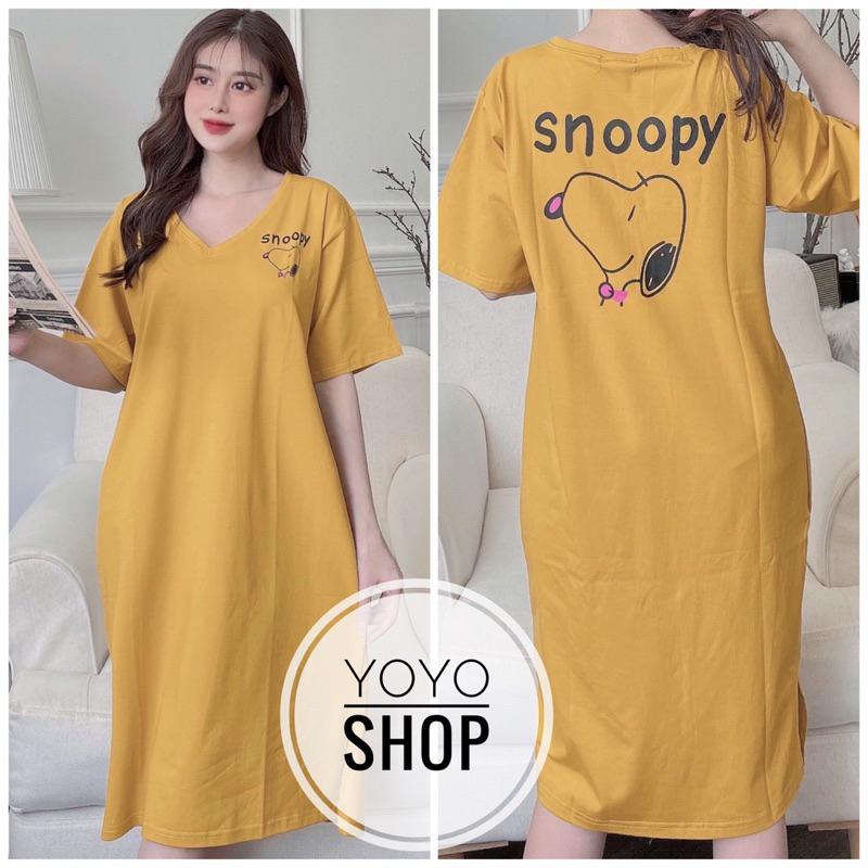 Váy suông bigsize đơn giản mặc nhà, đi chơi thun thái YoHoMi form dưới 70kg mã DTL115