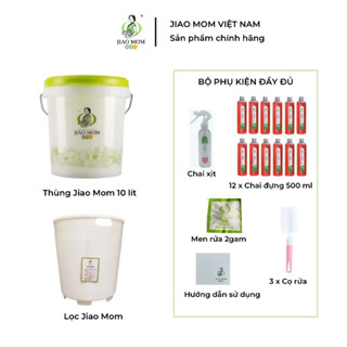 Thùng làm Enzyme, kombucha Jiao Mom + kèm lưới lọc của Jiao Mom, Vital enzyme, giấm, lên men tự nhiên