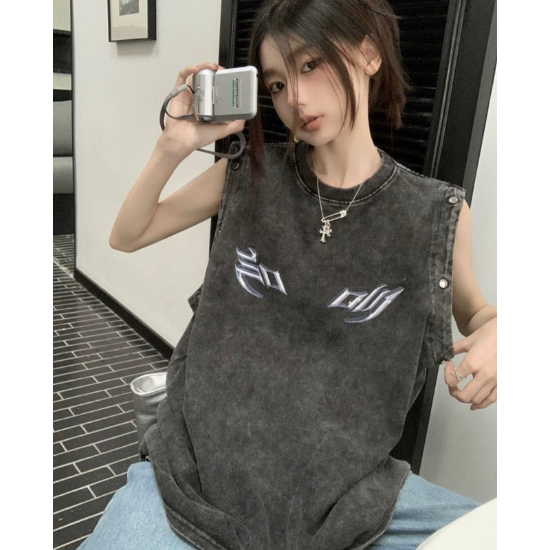 Áo thun form rộng ngắn tay Unisex - tay áo cúc bấm có thể tháo rời style Ulzzang cực chất