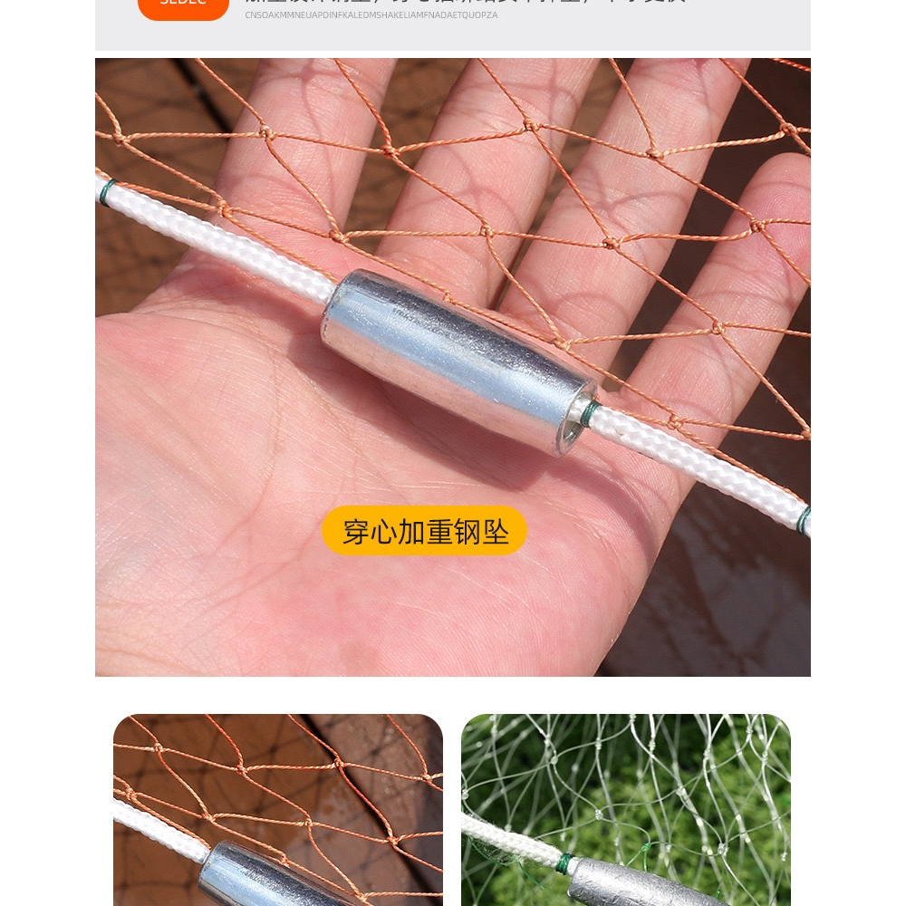 Chài Dù Bắt Cá Cao Cấp Mắt 2.4cm và 3.5cm Bung 5M-6M-8M Nặng 2.5kg - 3kg - 4kg - 5Kg