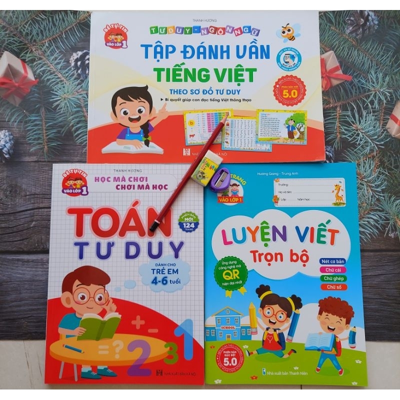 (tặng bút chì, gôm, chuốt) Combo vở cho bé từ 4 đến 6 tuổi