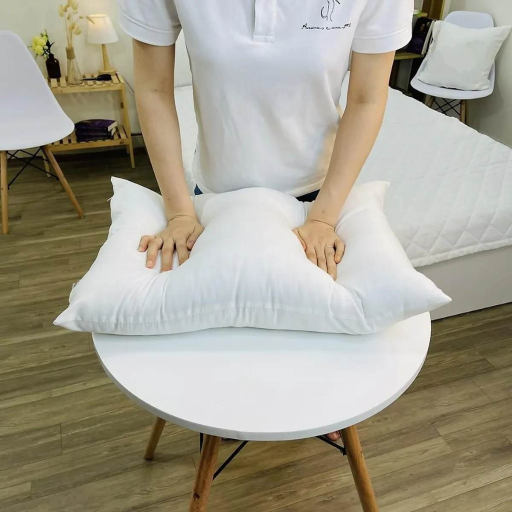 Ruột gối đầu bông hạt tinh khiết trắng có khóa kéo đủ kích thước người lớn trẻ em 45x65 50x70 Dory Decor