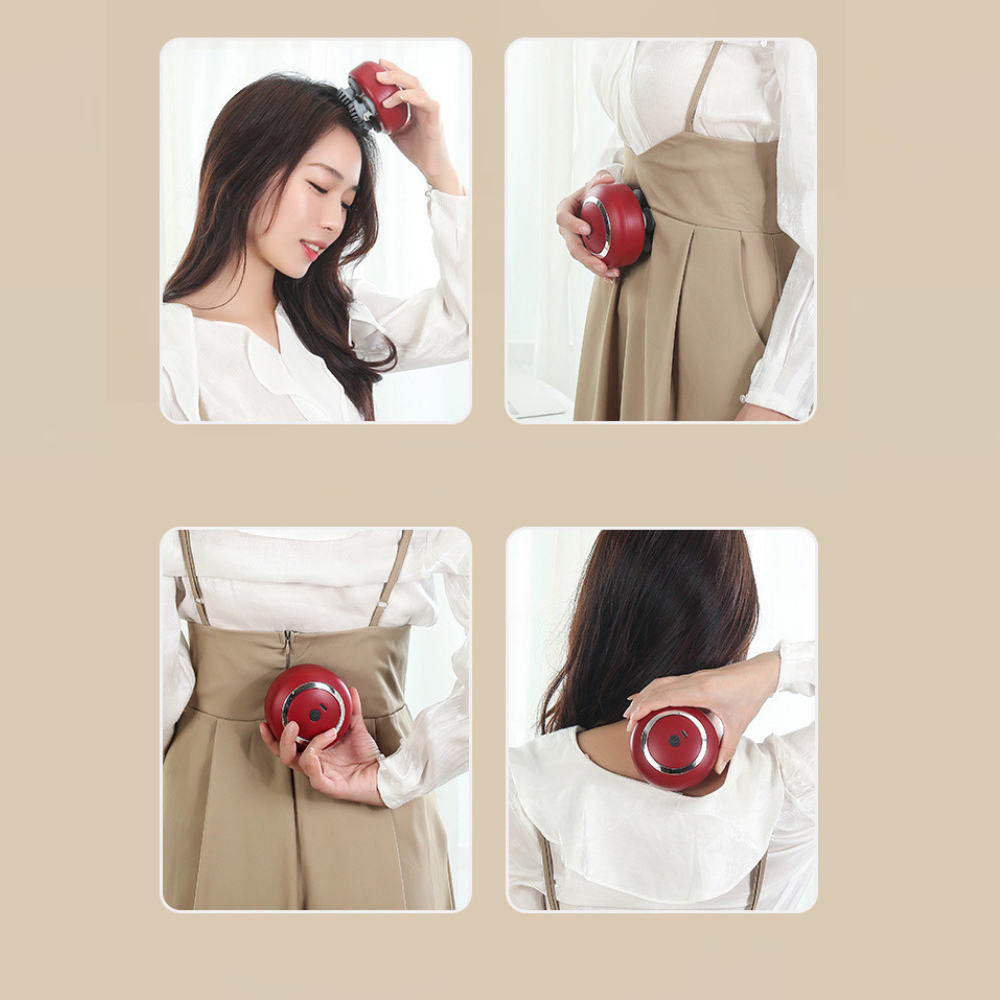 Máy massage đầu chạy điện không dây đa năng chống thấm nước giúp thư giãn đầu vai gáy