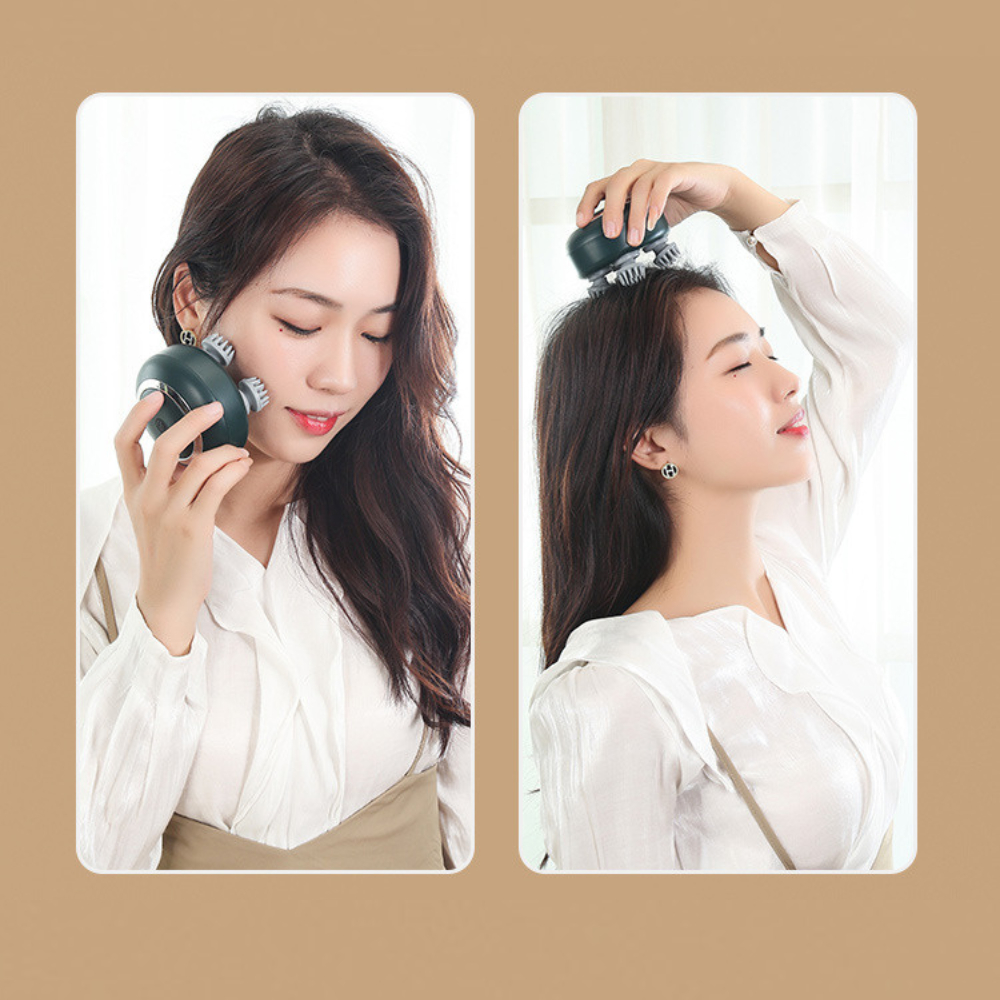 Máy massage đầu chạy điện không dây đa năng chống thấm nước giúp thư giãn đầu vai gáy