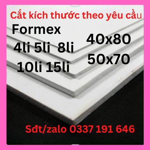 Bìa mô hình - 40cmx80cm 50cmx70cm 4mm 5mm 8mm 10mm 15mm (Bìa làm handmade, Formex 5i , Fomex 5ly, Fomic)
