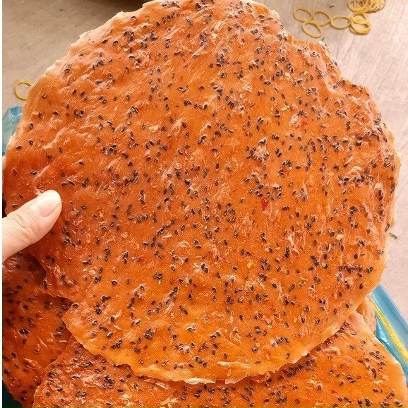 Bánh tráng tôm mè ớt cay thơm, bánh đa tôm vừng ớt chưa nướng, bánh tráng đặc sản bình định, size 23cm