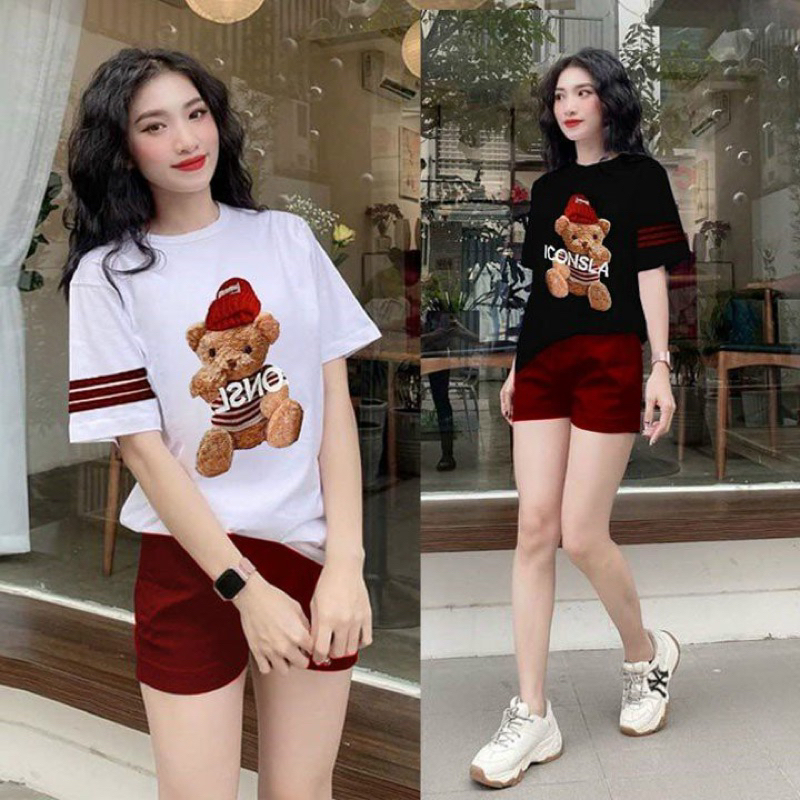 BỘ SHORT COTTON LOGO GẤU Q CHÂU