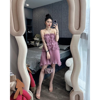 Váy tơ sun bồng bềnh hồng tím xinh xắn Kim Anh Bùi