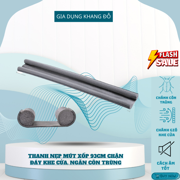 Thanh Nẹp Xốp Chặn Khe Cửa - Xốp Đệm Cửa Chống Ồn, Chống Thoát Hơi Máy Lạnh, Chống Bụi, Ngăn Côn Trùng (NCC06)