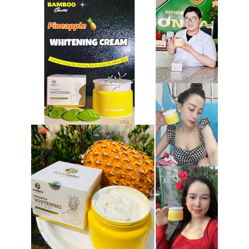 Kem Body Dứa BAMBOO Dưỡng Trắng, Thơm hương dứa