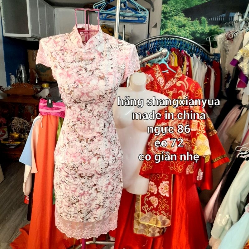 Sườn xám cách tân trung hoa si giá rẻ