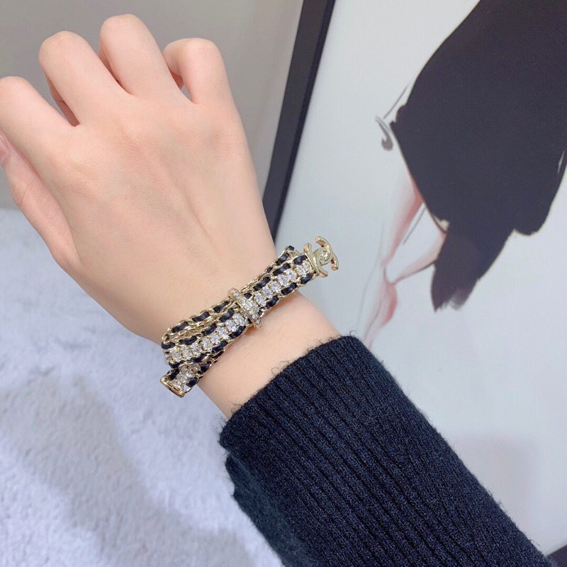 Vòng tay & Lắc tay CN cao cấp cho nữ bạc 925 đính đá phối da thật mẫu mới 2023