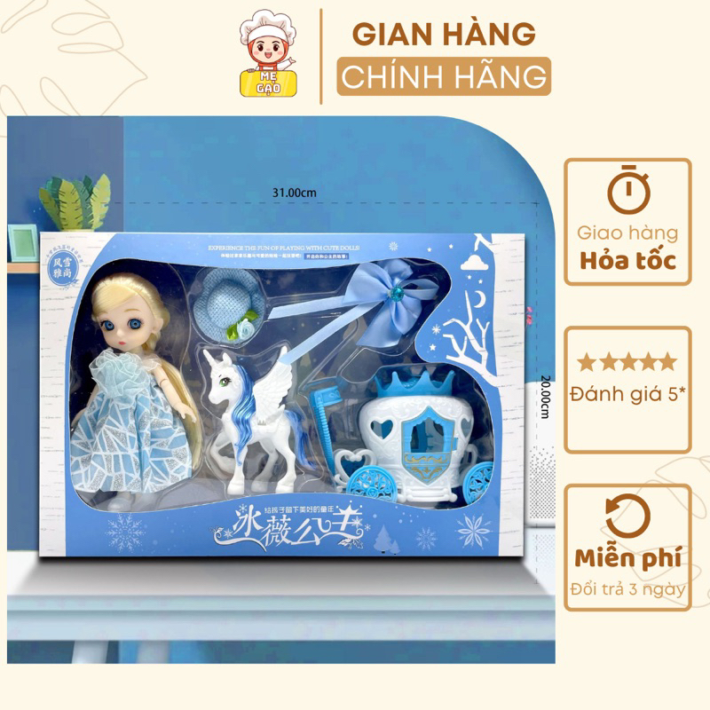 Trọn Bộ Búp Bê 17cm Có Khớp Kèm Phụ Kiện Quà Cho Bé 1/6 Quà Tặng Bé Gái- MẸ GẠO