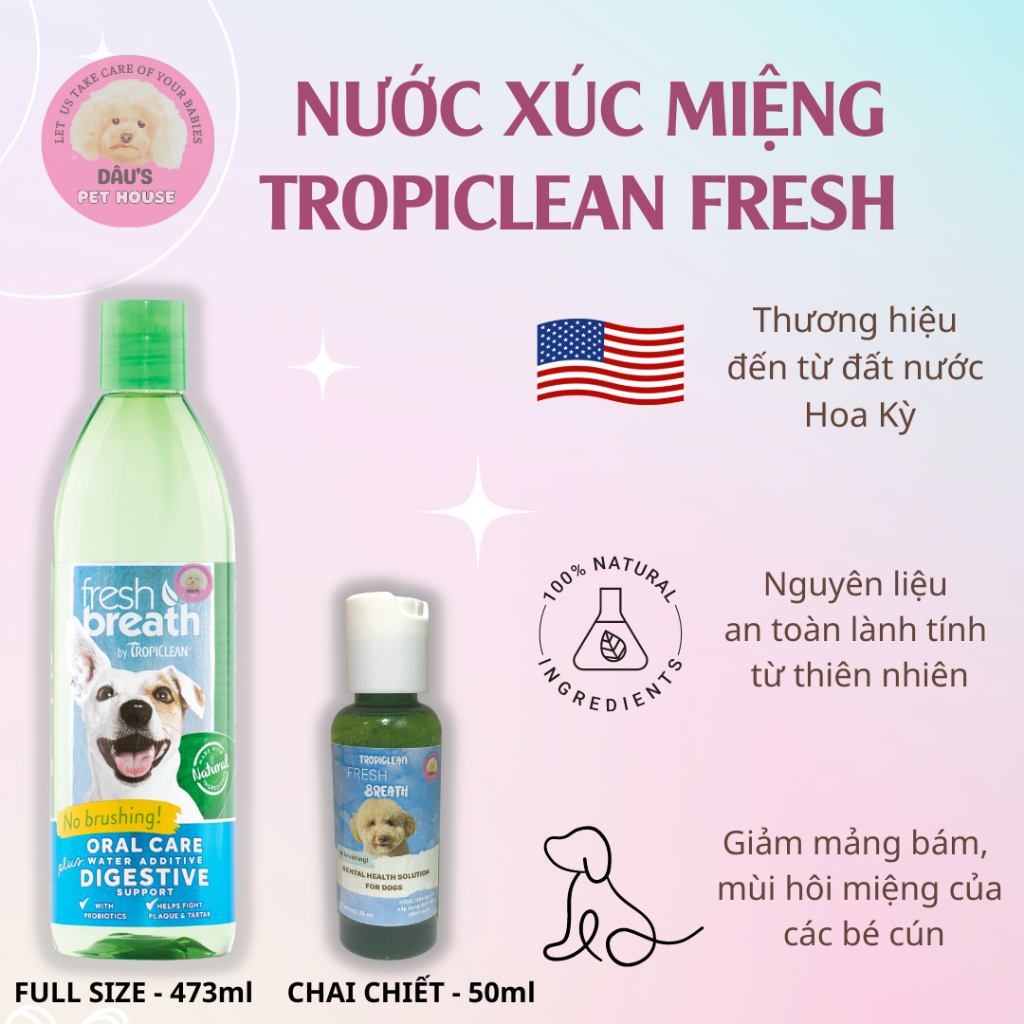 Nước Xúc Miệng Tropiclean Dành Cho Cún