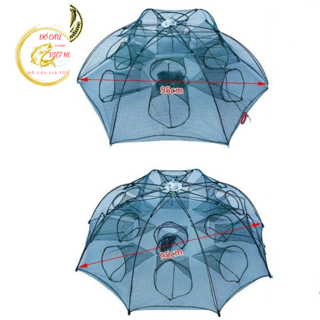 Lồng ô đánh bắt cá Lưới bát quái bắt trạch, lươn, cua, tôm cửa ngục 6 8 12 16 cửa