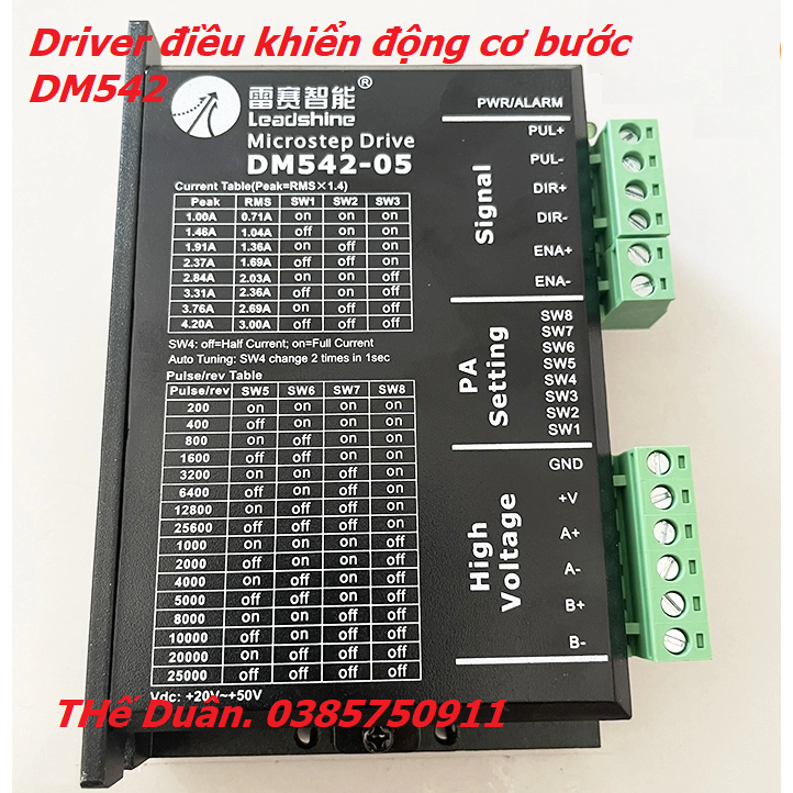 Driver DM542 LEADSHINE 2 pha điều khiển động cơ bước Step 57 ,86