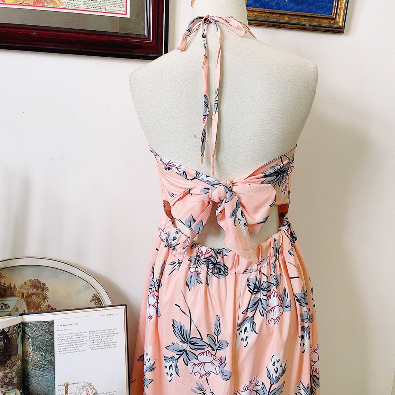 Đầm maxi hoa cột dây