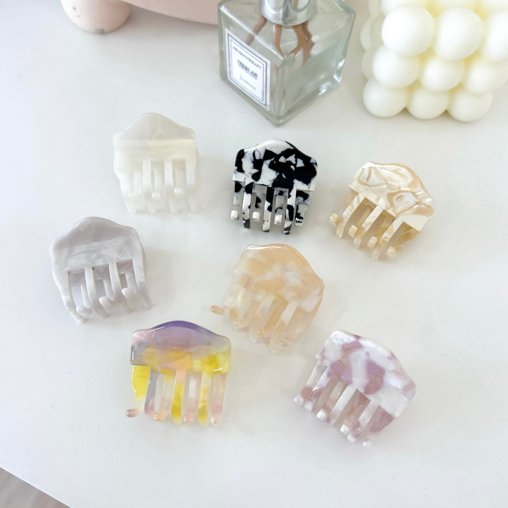 Kẹp tóc dáng nhỏ vuông thiết kế sang trọng Modleaf Marble point pin Hàn Quốc