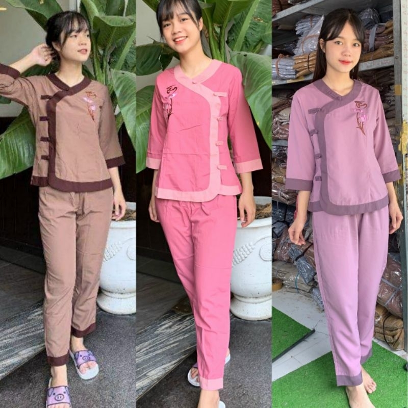 Đồ lam - đồ phật tử mẫu tim phối ( đủ màu)