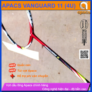 [Chính hãng] Vợt cầu lông Apacs Vanguard 11 (4U) - sắc đỏ máu lửa, vợt chuyên công