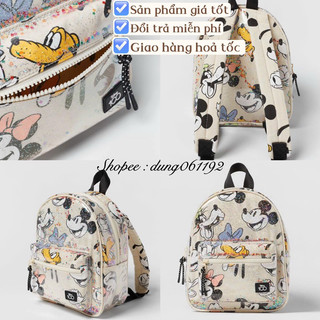Balo thời trang,balo zara cho bé mickey hoạ tiết phủ nhựa vinyl siêu đẹp