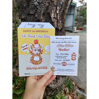 Set 10 Thiệp mời sinh nhật ghép hình và in nội dung theo yêu cầu