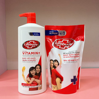 Sữa tắm Lifebuoy túi 800g, chai 1kg (màu xanh, đỏ)