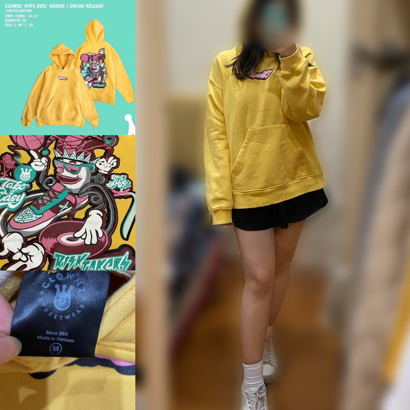 Pass hoodie Clownz size M