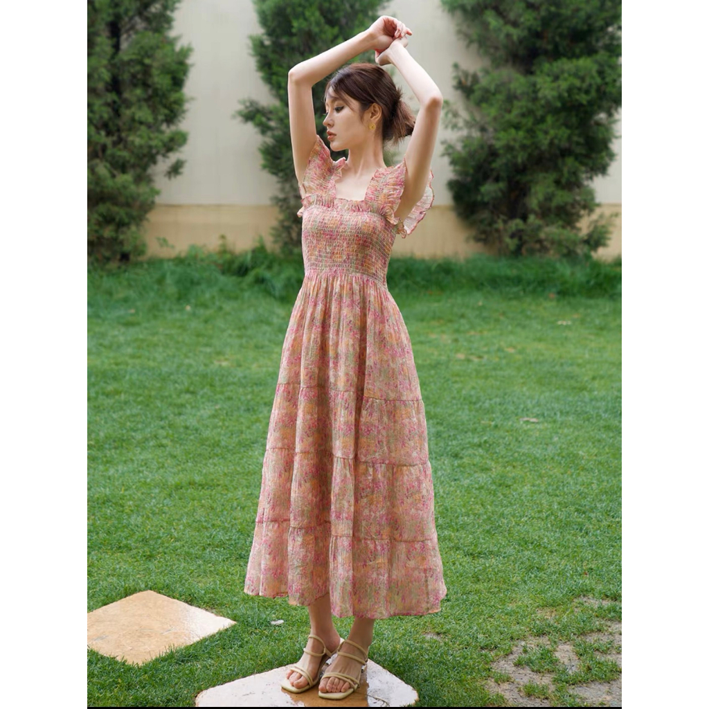 Váy maxi LYRA hoạ tiết hoa chạy chun ngực xinh xắn, phong cách nhẹ nhàng, trẻ trung - CSYVD0076