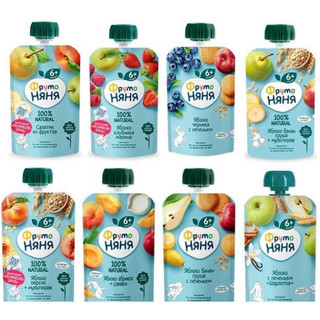 Hoa quả nghiền Fruto Nga đủ vị mẫu mới  gói 90g cho bé từ 4 tháng date mới nhất